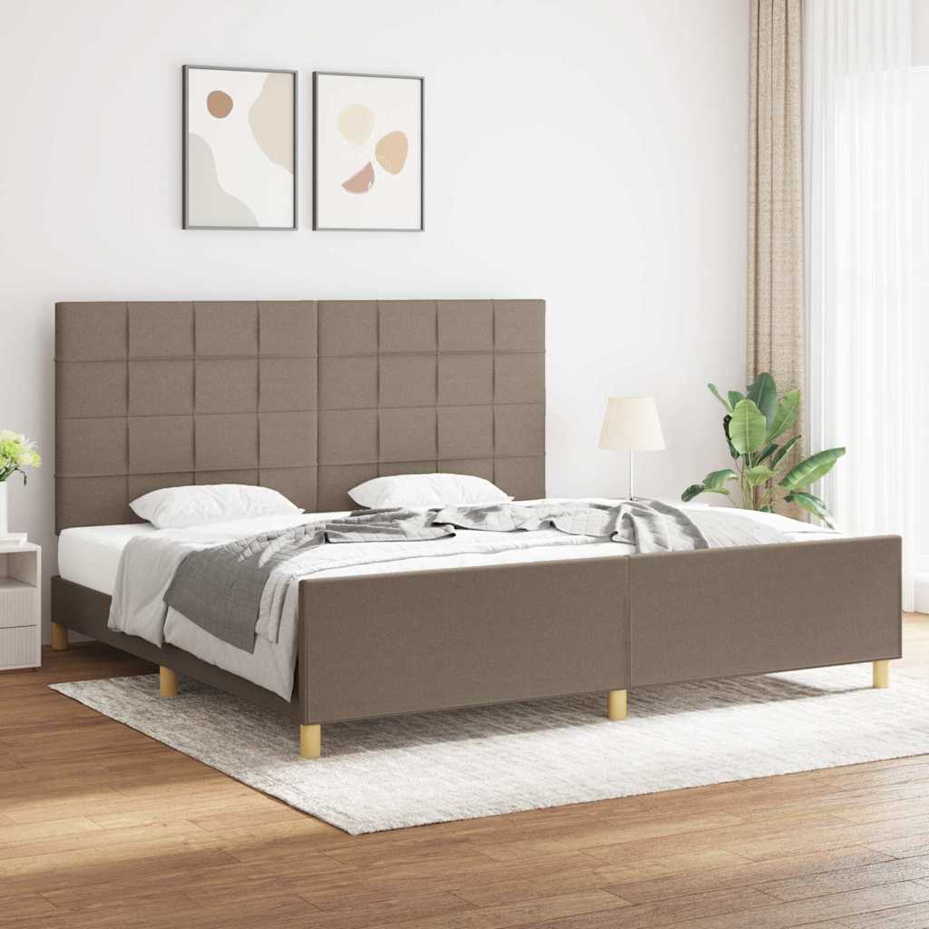 vidaXL Bedframe zonder matras 120x200 cm stof donkerbruin