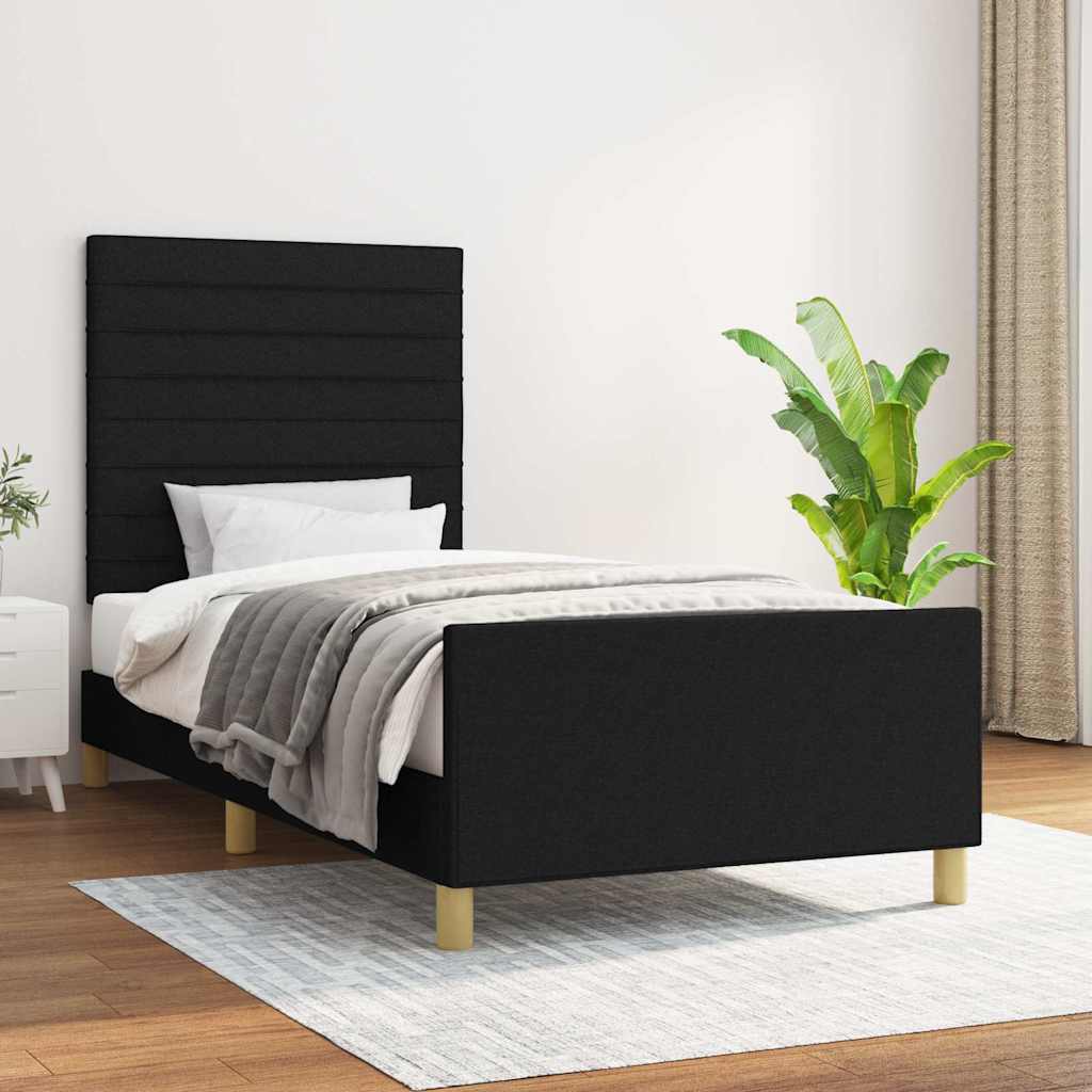 vidaXL Bedframe zonder matras 120x200 cm stof donkerbruin