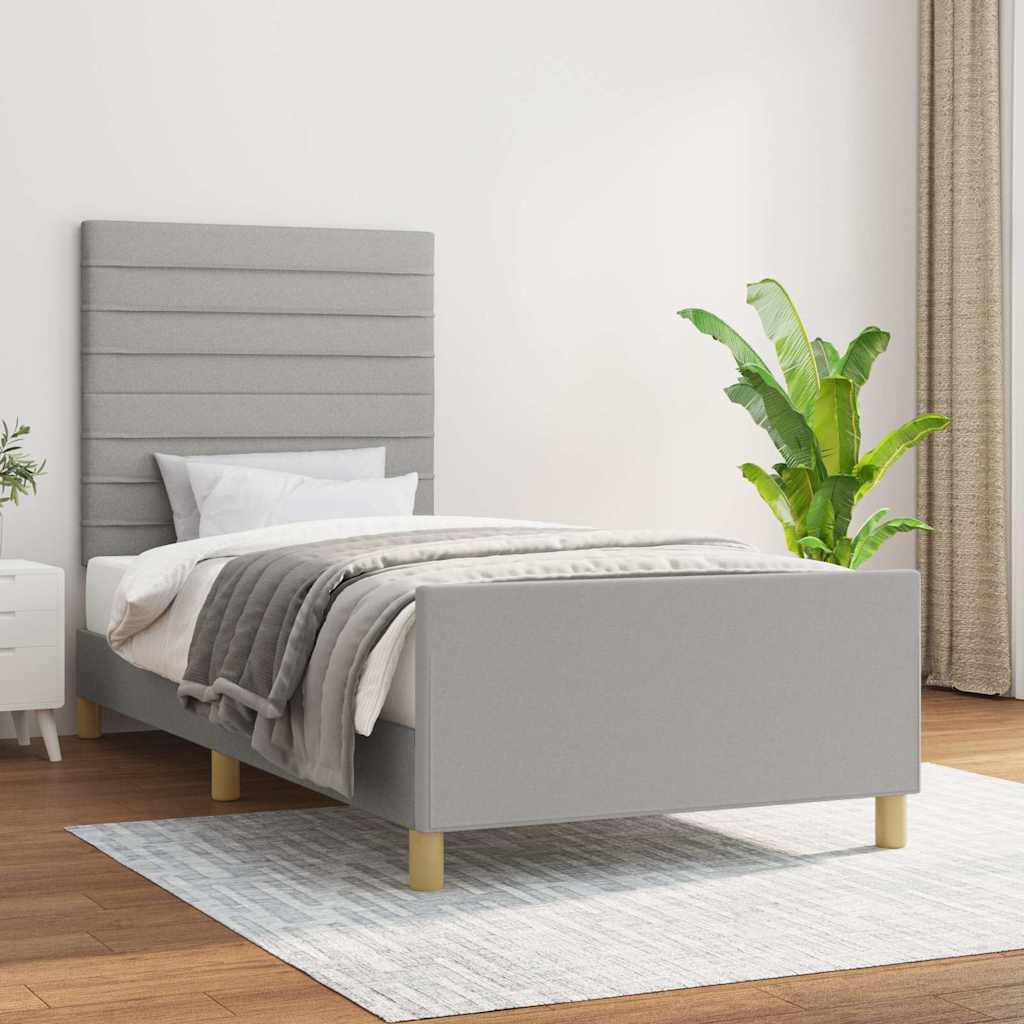 vidaXL Bedframe zonder matras 120x200 cm stof donkerbruin