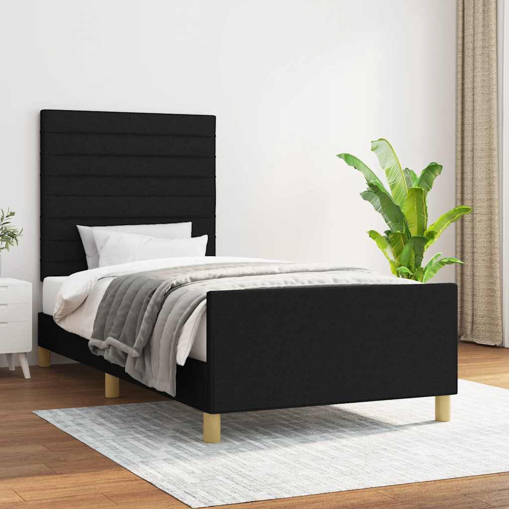 vidaXL Bedframe zonder matras 120x200 cm stof donkerbruin