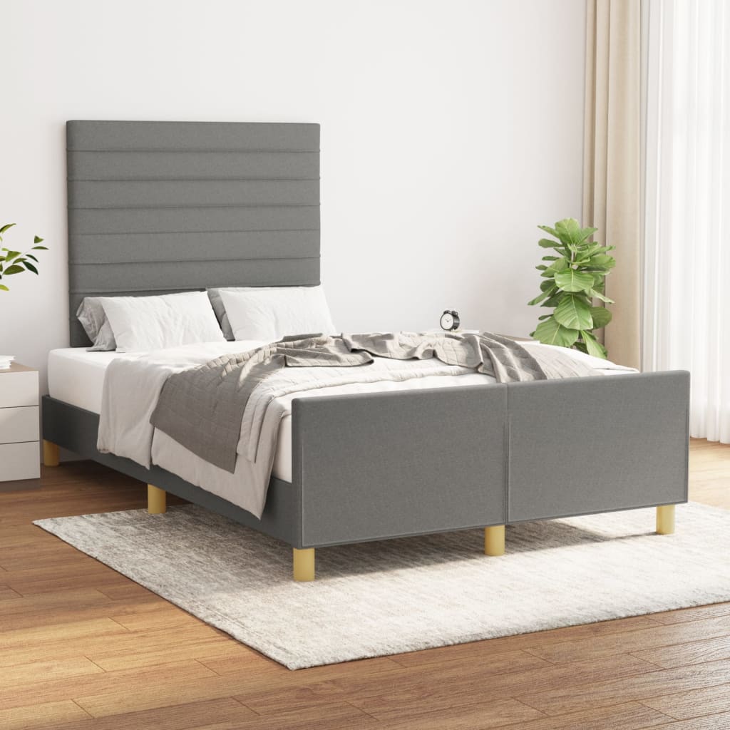 vidaXL Bedframe zonder matras 120x200 cm stof donkerbruin