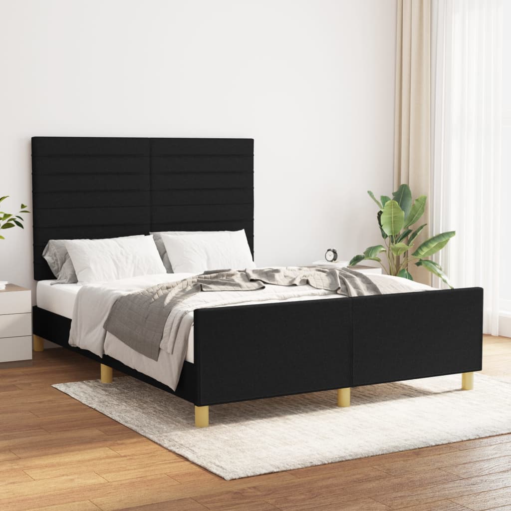 vidaXL Bedframe zonder matras 120x200 cm stof donkerbruin