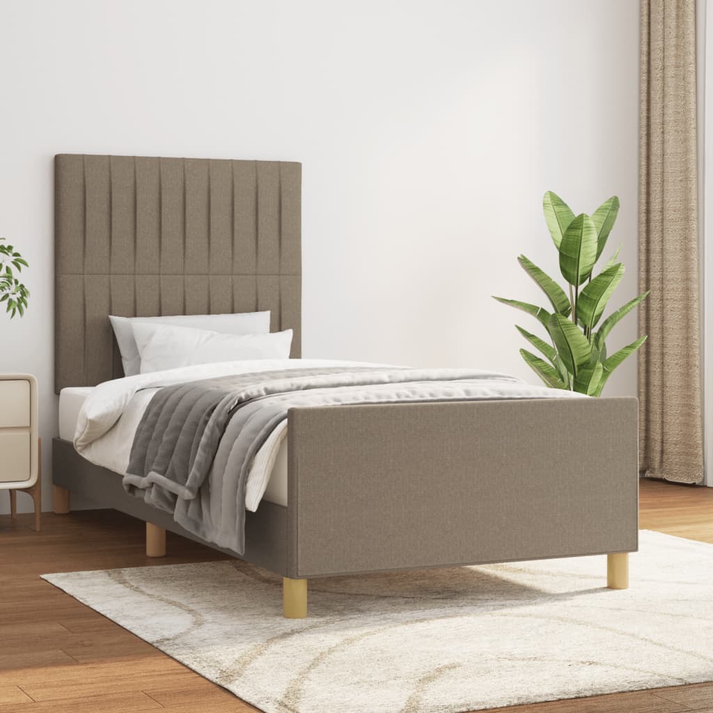 vidaXL Bedframe zonder matras 120x200 cm stof donkerbruin