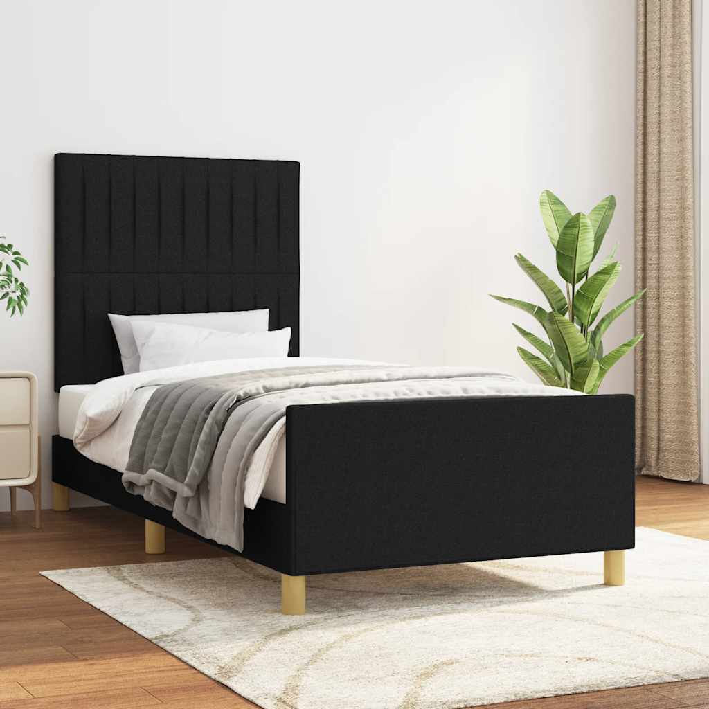 vidaXL Bedframe zonder matras 120x200 cm stof donkerbruin