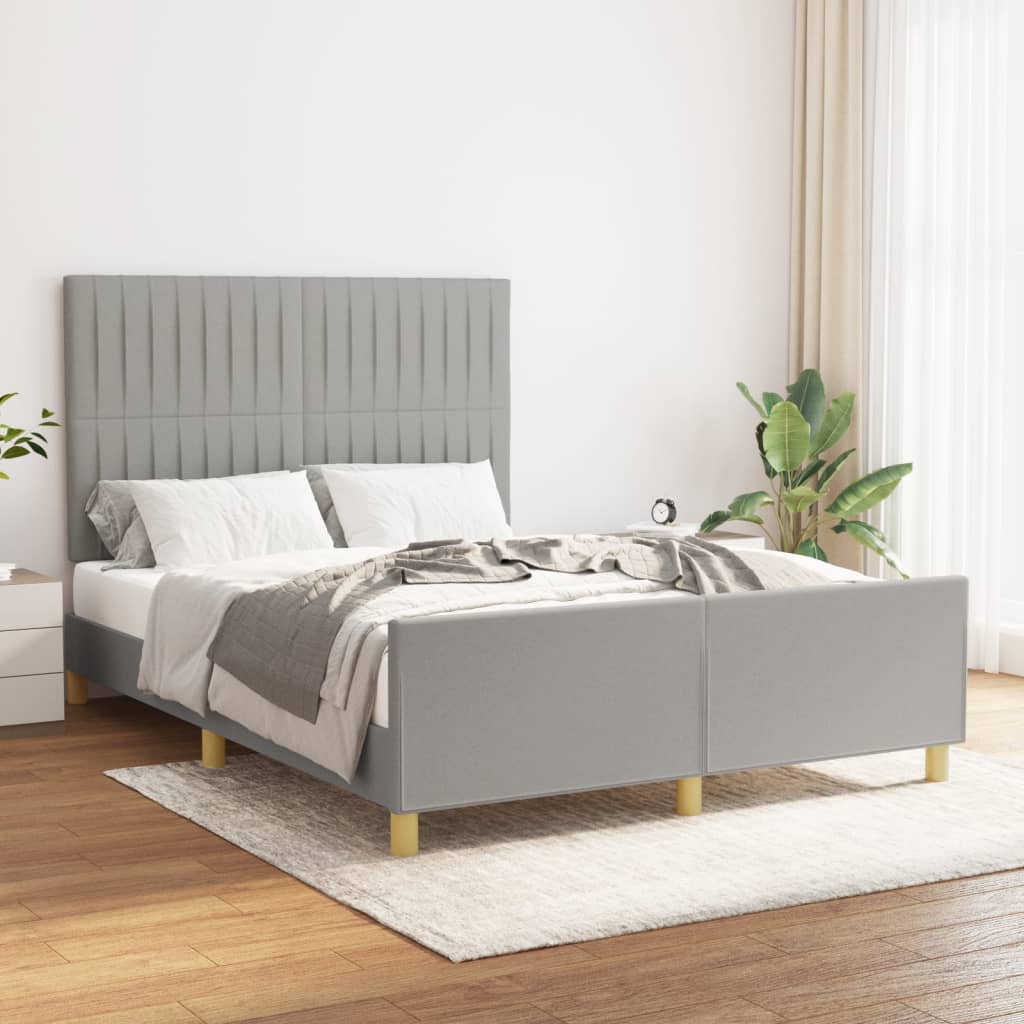 vidaXL Bedframe zonder matras 120x200 cm stof donkerbruin