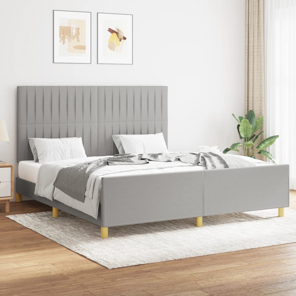 vidaXL Bedframe zonder matras 120x200 cm stof donkerbruin