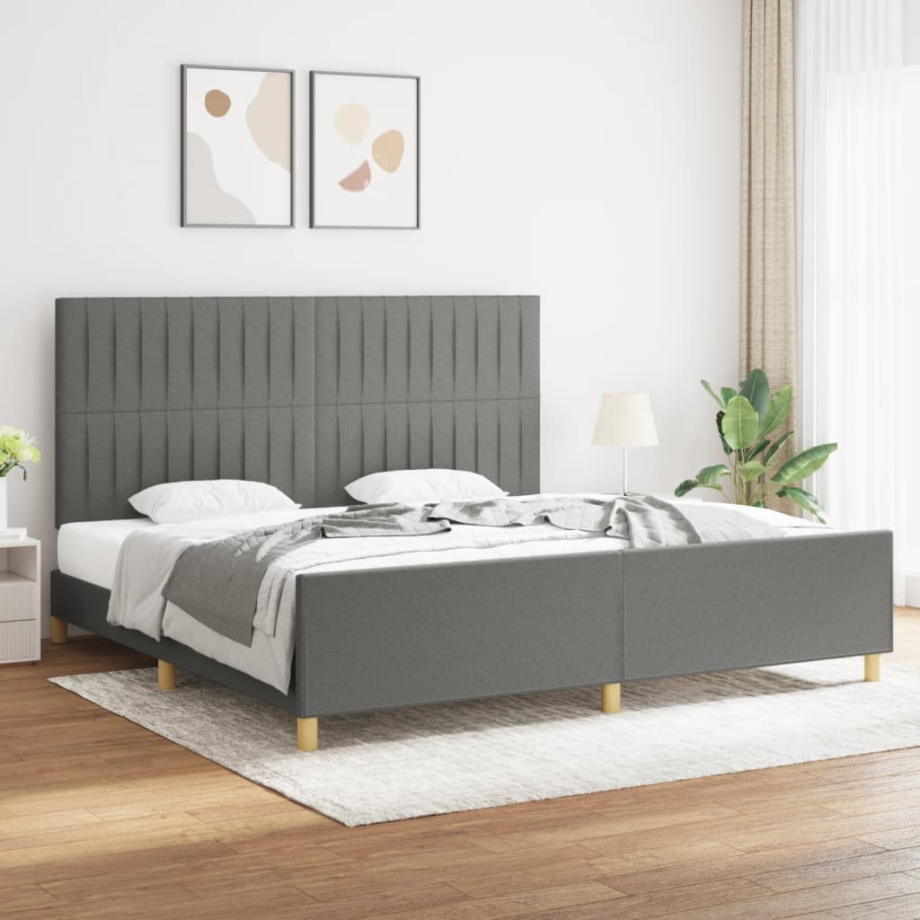 vidaXL Bedframe zonder matras 120x200 cm stof donkerbruin