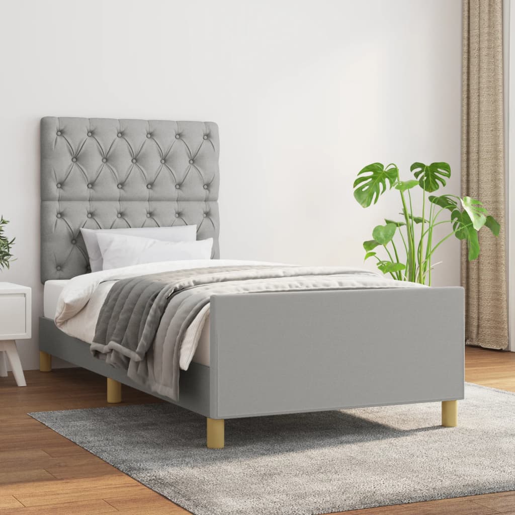 vidaXL Bedframe zonder matras 120x200 cm stof donkerbruin