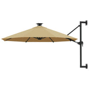 vidaXL Wandparasol met LED's 300 cm terracottakleurig