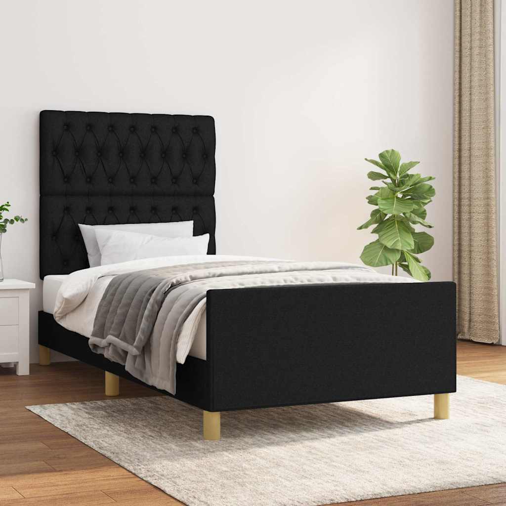 vidaXL Bedframe zonder matras 120x200 cm stof donkerbruin