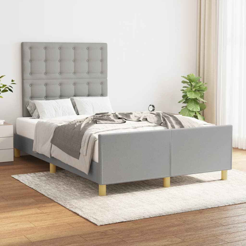 vidaXL Bedframe zonder matras 120x200 cm stof donkerbruin
