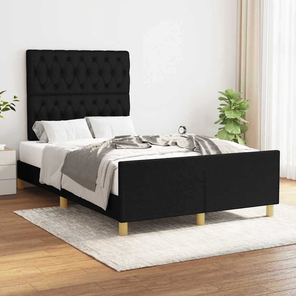 vidaXL Bedframe zonder matras 120x200 cm stof donkerbruin