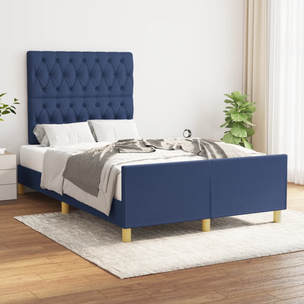 vidaXL Bedframe zonder matras 120x200 cm stof donkerbruin