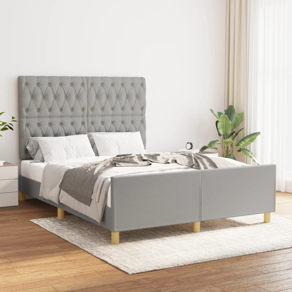 vidaXL Bedframe zonder matras 120x200 cm stof donkerbruin