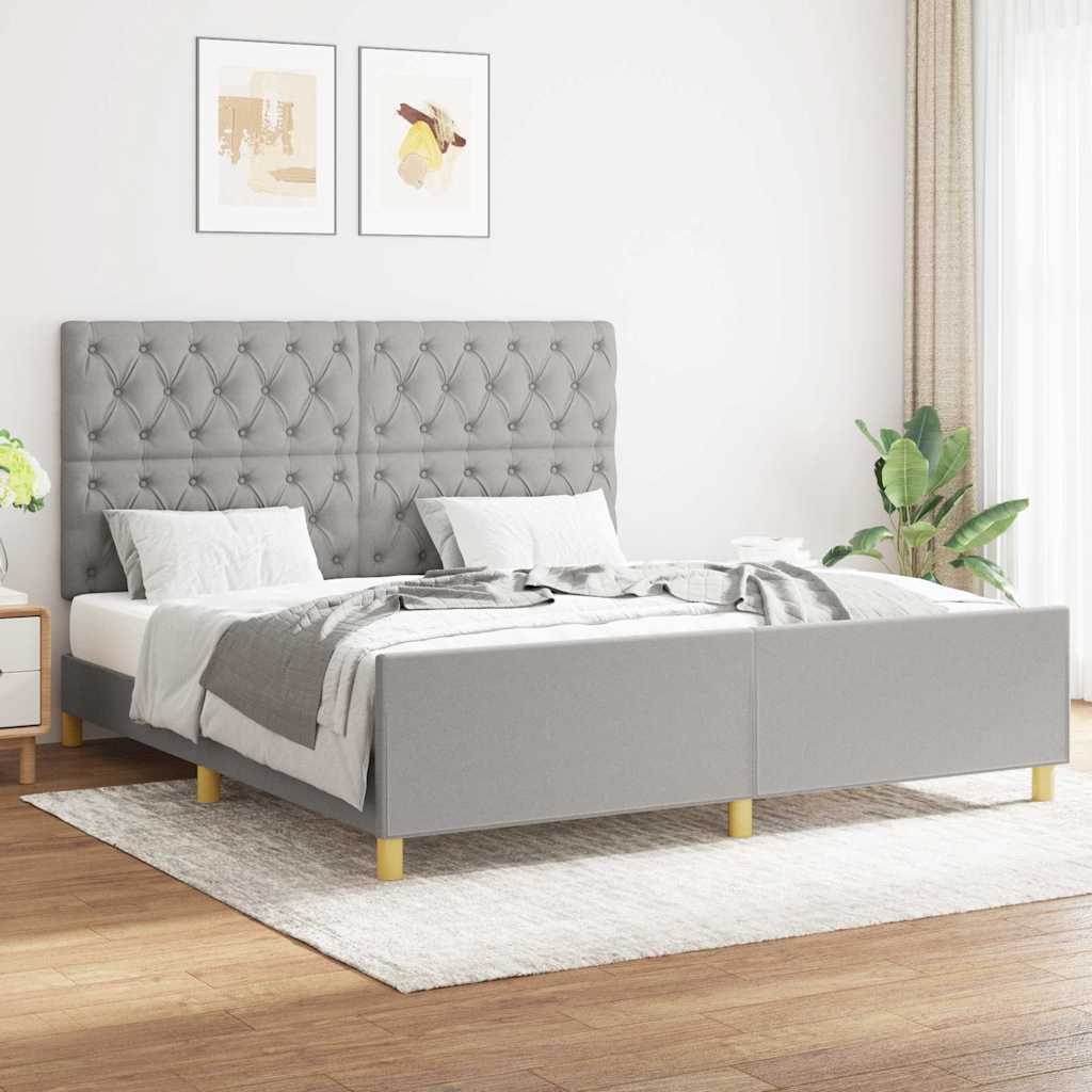 vidaXL Bedframe zonder matras 120x200 cm stof donkerbruin