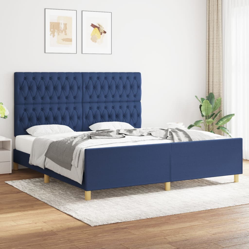 vidaXL Bedframe zonder matras 120x200 cm stof donkerbruin