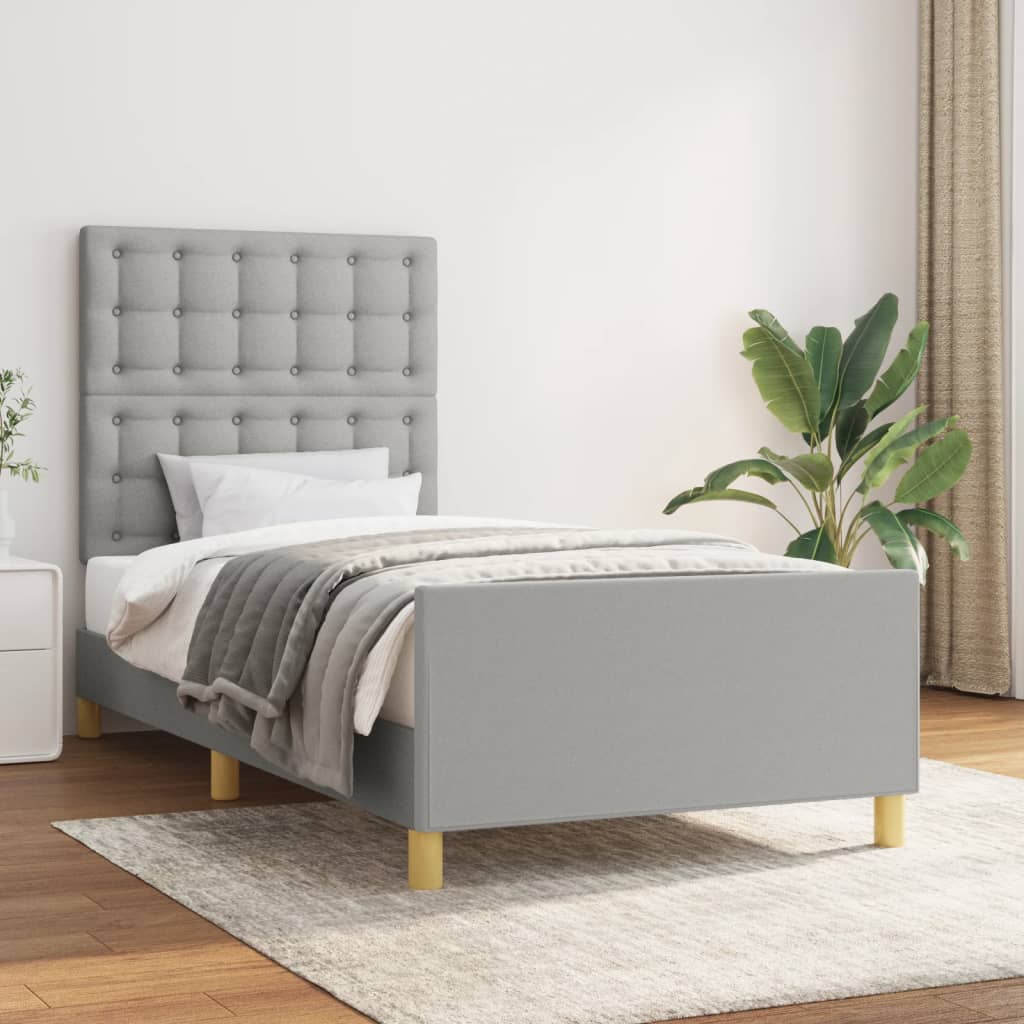 vidaXL Bedframe zonder matras 120x200 cm stof donkerbruin