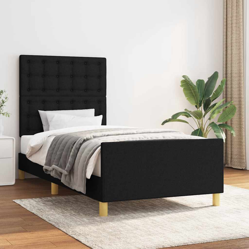vidaXL Bedframe zonder matras 120x200 cm stof donkerbruin