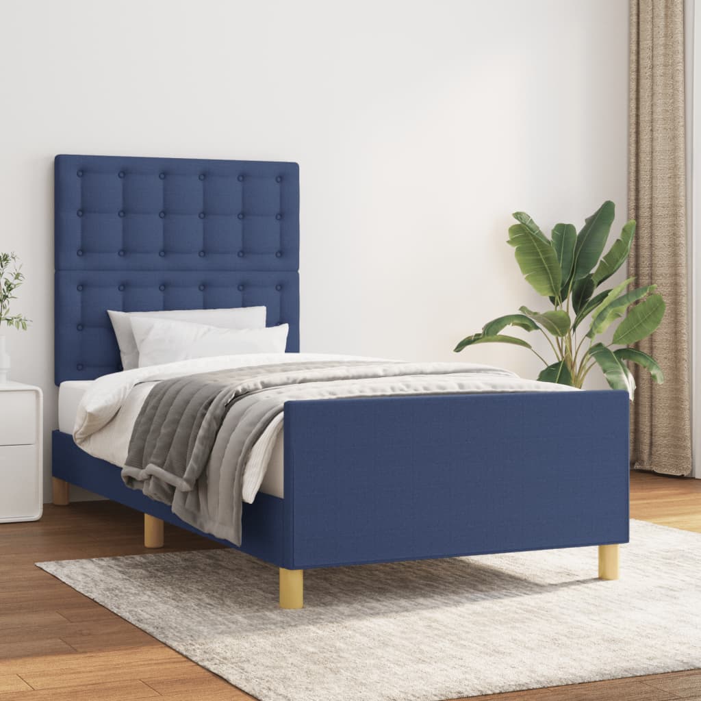 vidaXL Bedframe zonder matras 120x200 cm stof donkerbruin