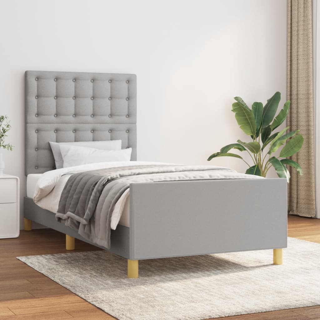 vidaXL Bedframe zonder matras 120x200 cm stof donkerbruin