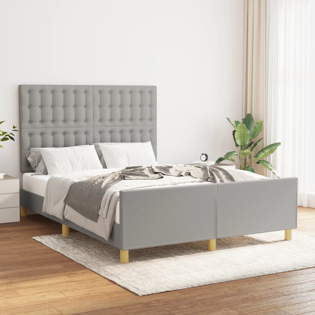 vidaXL Bedframe zonder matras 120x200 cm stof donkerbruin