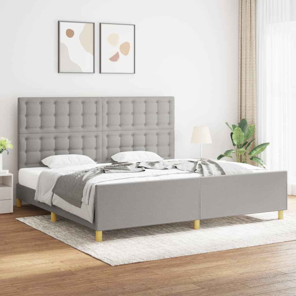 vidaXL Bedframe zonder matras 120x200 cm stof donkerbruin