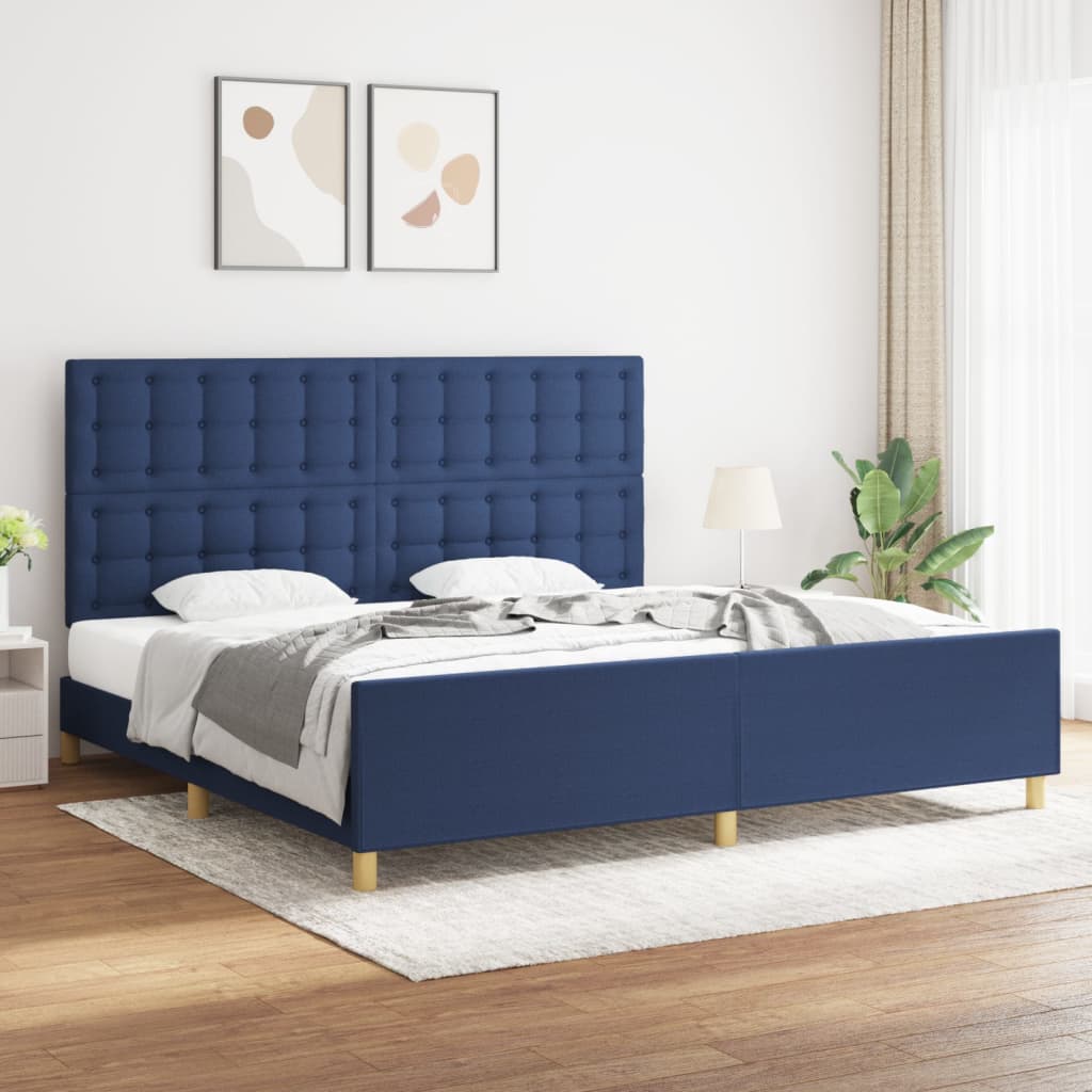 vidaXL Bedframe zonder matras 120x200 cm stof donkerbruin