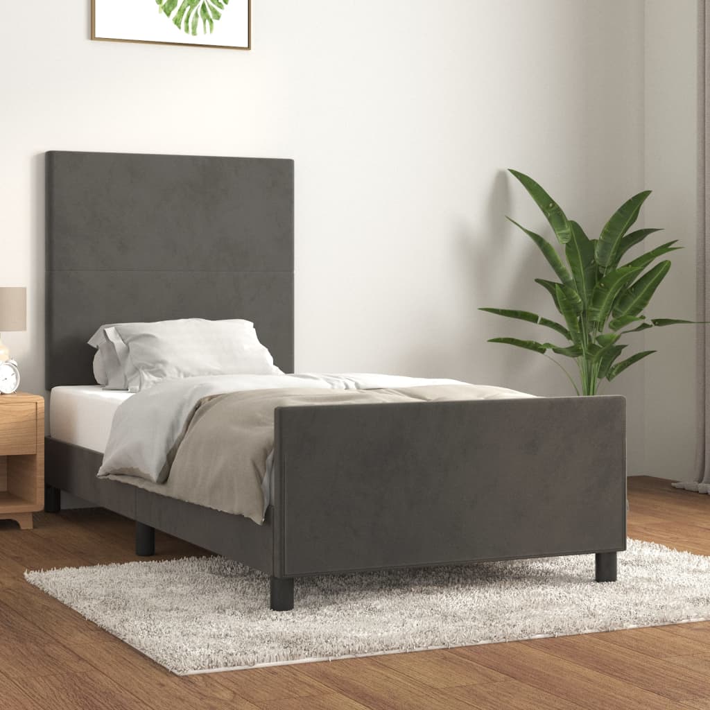 vidaXL Bedframe zonder matras 120x200 cm fluweel lichtgrijs