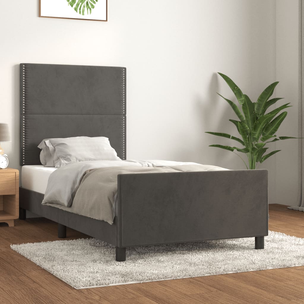 vidaXL Bedframe zonder matras 120x200 cm fluweel lichtgrijs