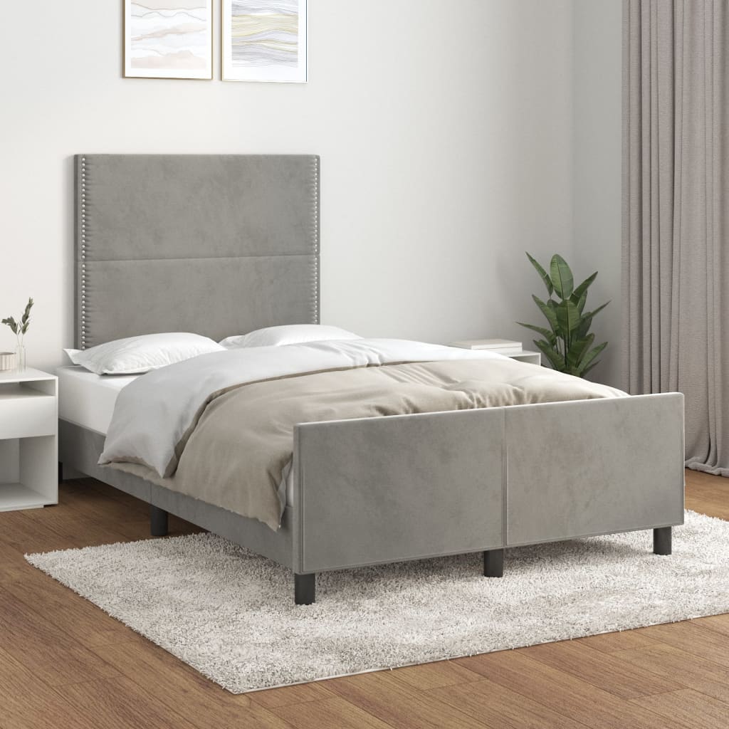 vidaXL Bedframe zonder matras 120x200 cm fluweel lichtgrijs
