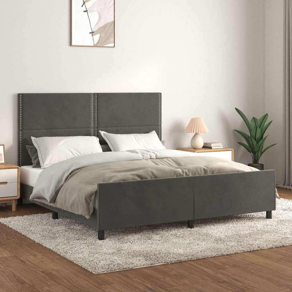 vidaXL Bedframe zonder matras 120x200 cm fluweel lichtgrijs