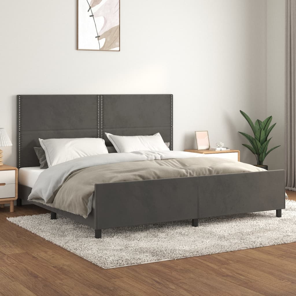 vidaXL Bedframe zonder matras 120x200 cm fluweel lichtgrijs