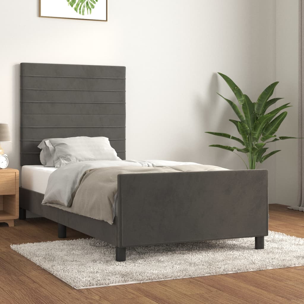vidaXL Bedframe zonder matras 120x200 cm fluweel lichtgrijs
