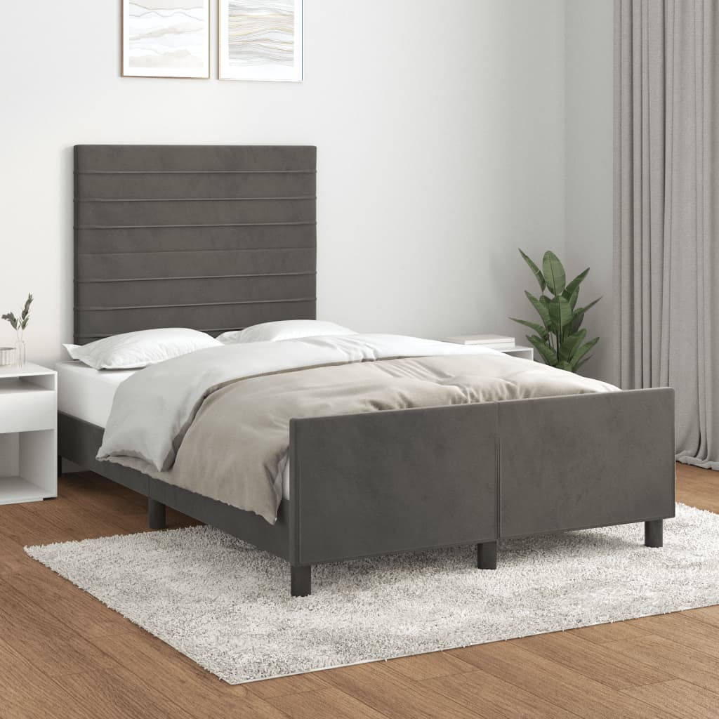 vidaXL Bedframe zonder matras 120x200 cm fluweel lichtgrijs
