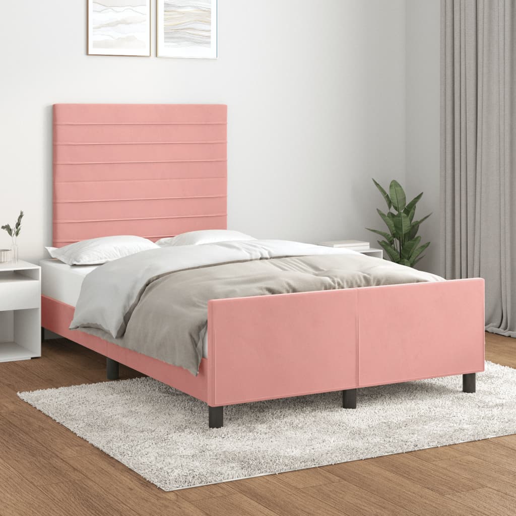 vidaXL Bedframe zonder matras 120x200 cm fluweel lichtgrijs