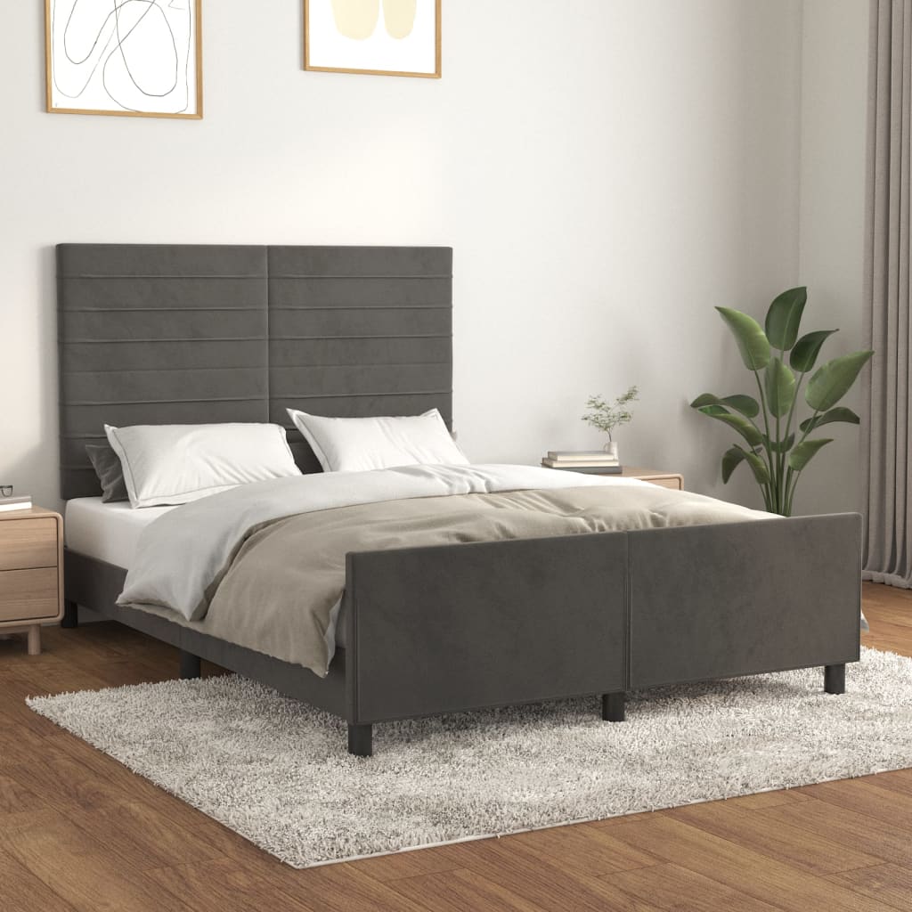 vidaXL Bedframe zonder matras 120x200 cm fluweel lichtgrijs