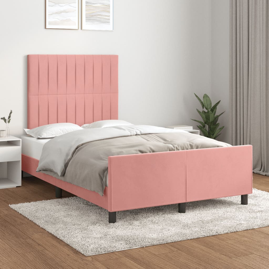 vidaXL Bedframe zonder matras 120x200 cm fluweel lichtgrijs