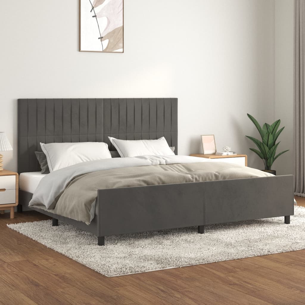 vidaXL Bedframe zonder matras 120x200 cm fluweel lichtgrijs