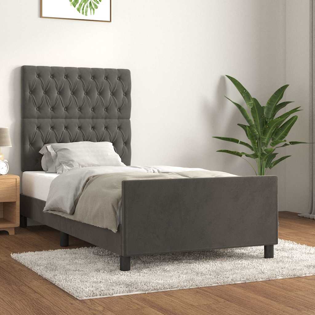 vidaXL Bedframe zonder matras 120x200 cm fluweel lichtgrijs