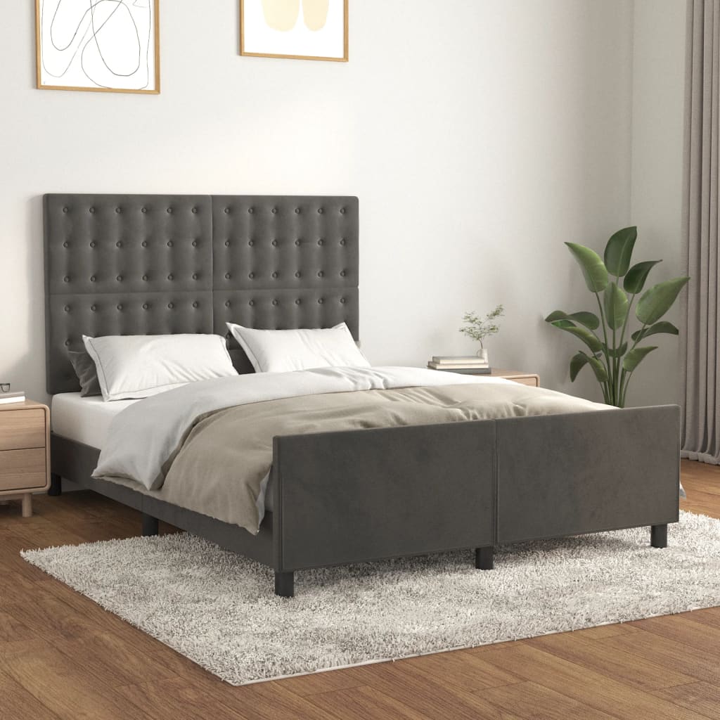 vidaXL Bedframe zonder matras 120x200 cm fluweel lichtgrijs