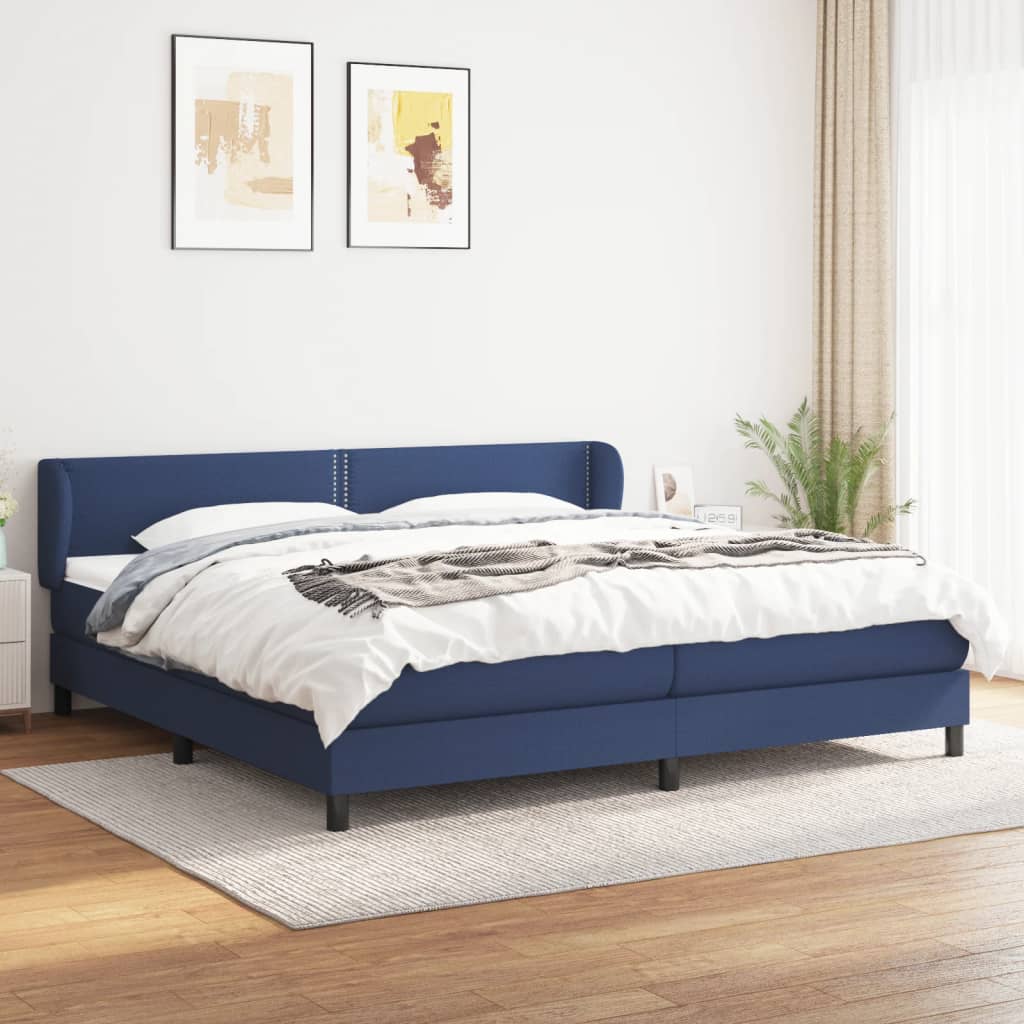 vidaXL Boxspring met matras stof donkerbruin 100x200 cm
