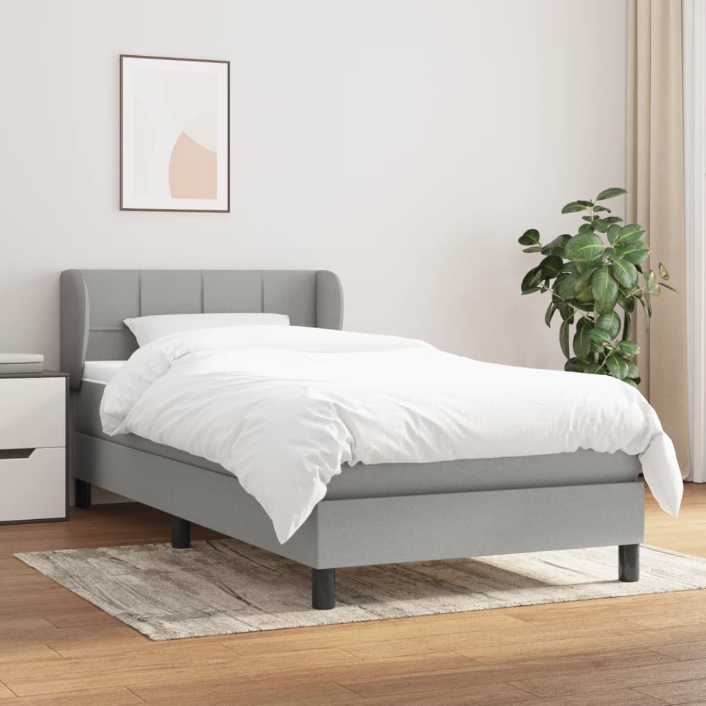 vidaXL Boxspring met matras stof donkerbruin 100x200 cm