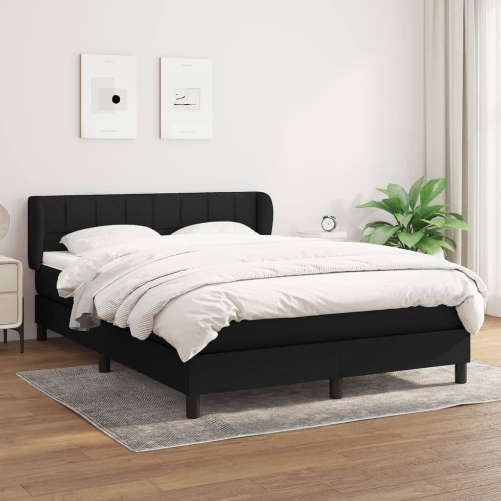 vidaXL Boxspring met matras stof donkerbruin 100x200 cm