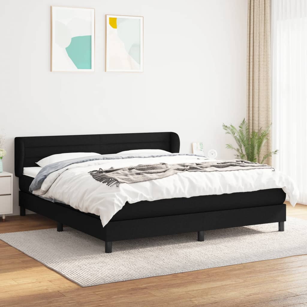 vidaXL Boxspring met matras stof donkerbruin 100x200 cm