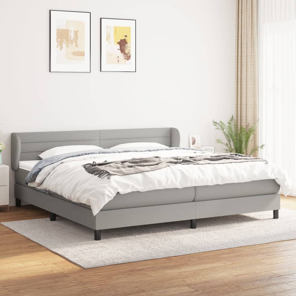 vidaXL Boxspring met matras stof donkerbruin 100x200 cm