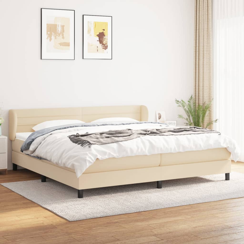 vidaXL Boxspring met matras stof donkerbruin 100x200 cm