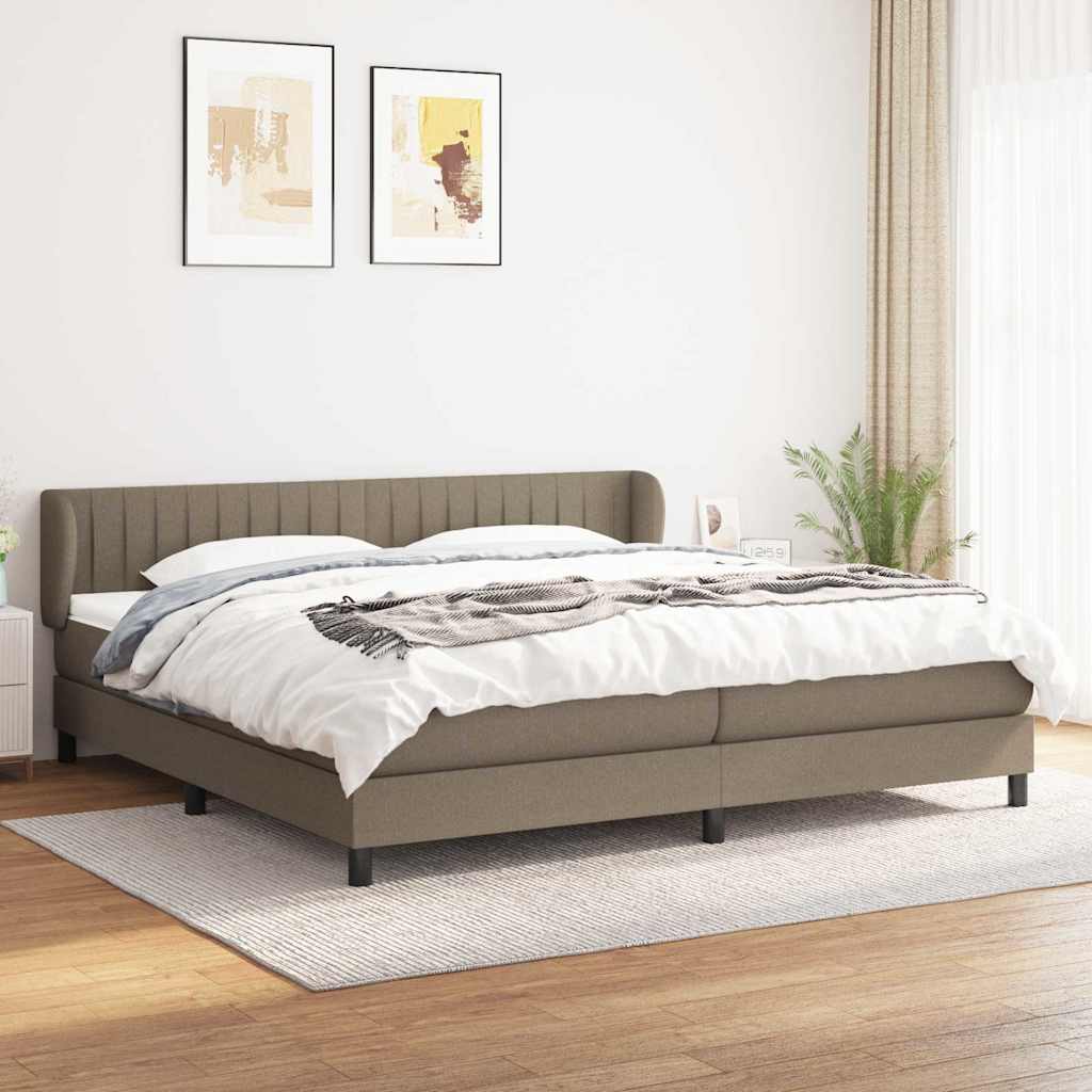 vidaXL Boxspring met matras stof donkerbruin 100x200 cm