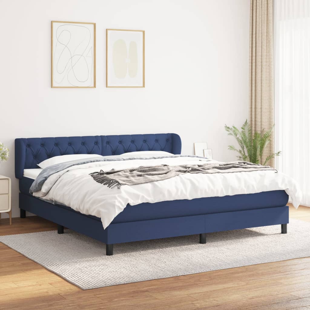 vidaXL Boxspring met matras stof donkerbruin 100x200 cm