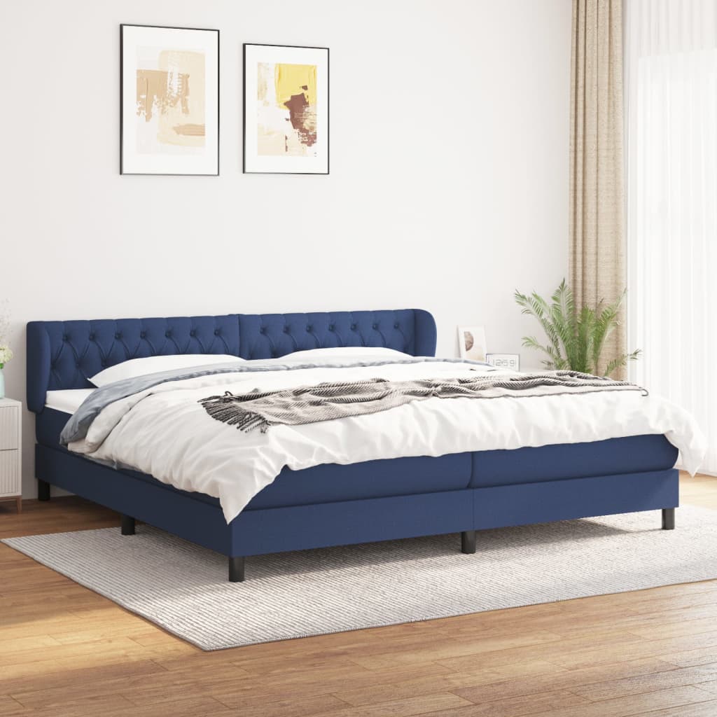 vidaXL Boxspring met matras stof donkerbruin 100x200 cm
