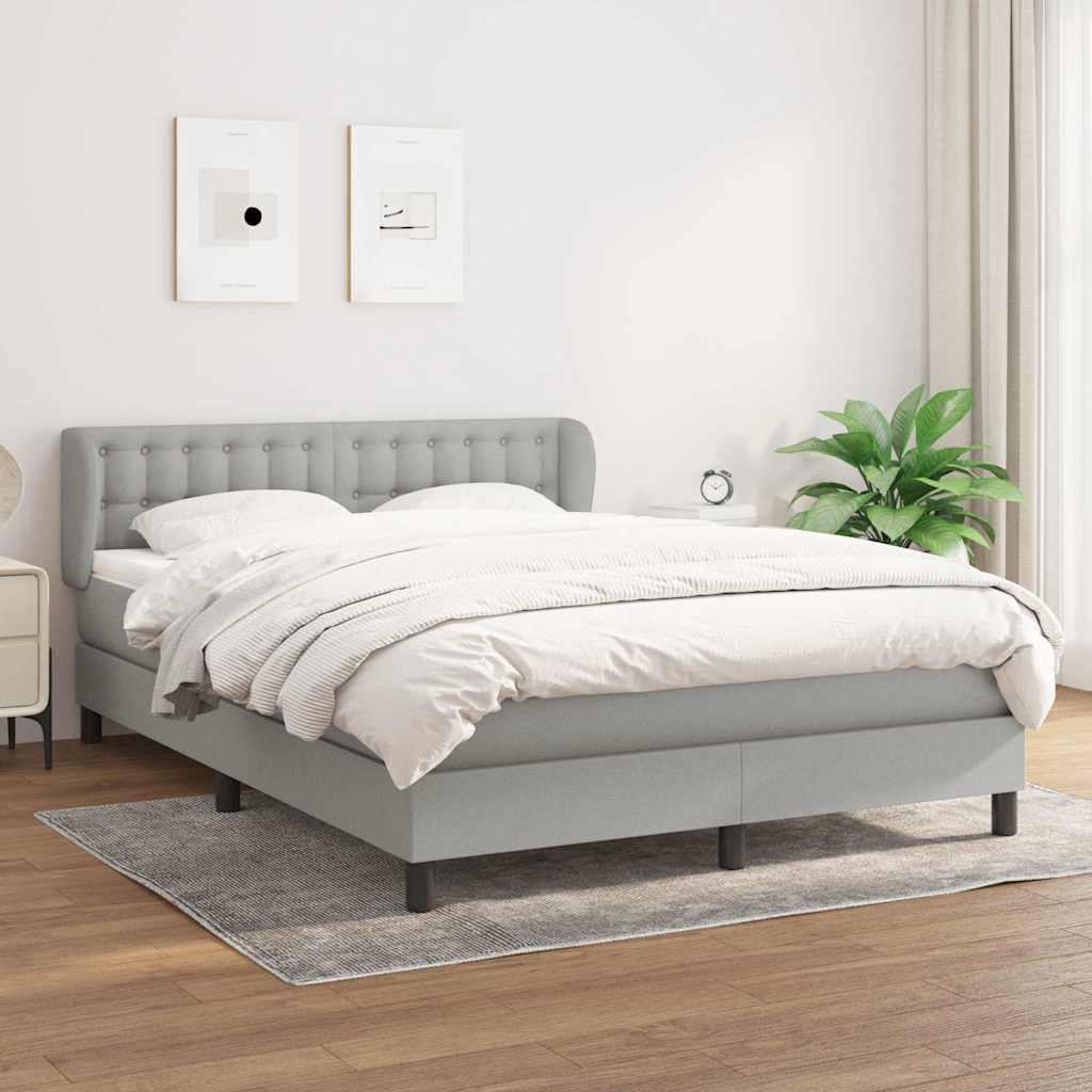 vidaXL Boxspring met matras stof donkerbruin 100x200 cm